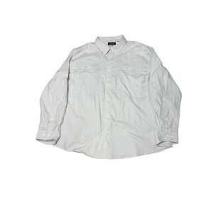 ORVIS Mens XL Active Fit Long Sleeve Button Up White‎ Shirt Seersucker Textured